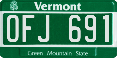 VT license plate OFJ691