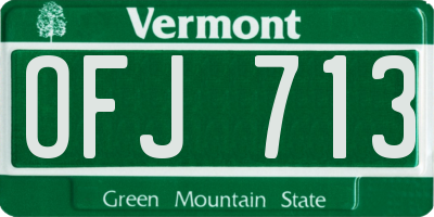 VT license plate OFJ713