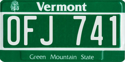 VT license plate OFJ741