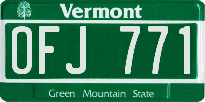 VT license plate OFJ771