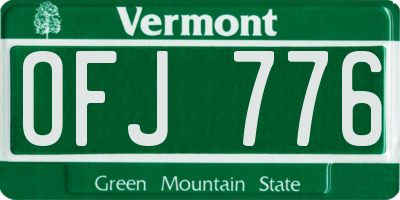 VT license plate OFJ776