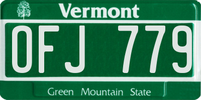 VT license plate OFJ779