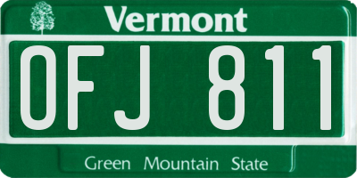 VT license plate OFJ811
