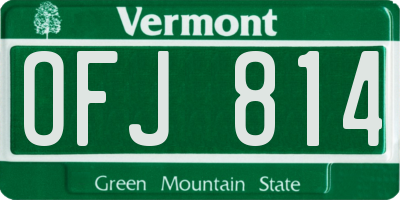 VT license plate OFJ814