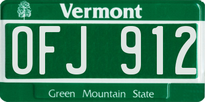 VT license plate OFJ912