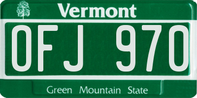VT license plate OFJ970