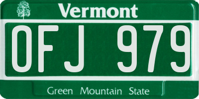 VT license plate OFJ979