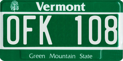 VT license plate OFK108