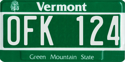 VT license plate OFK124