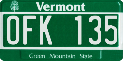 VT license plate OFK135