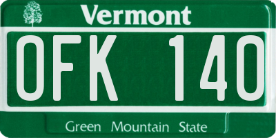 VT license plate OFK140