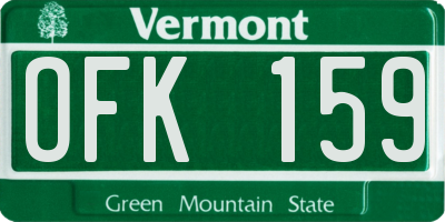 VT license plate OFK159