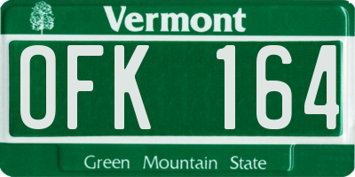 VT license plate OFK164