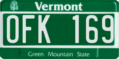 VT license plate OFK169