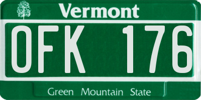 VT license plate OFK176