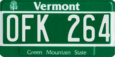 VT license plate OFK264