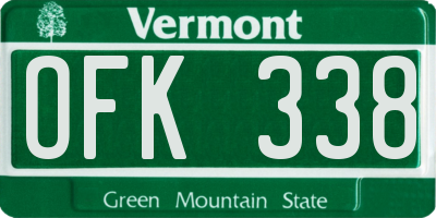 VT license plate OFK338