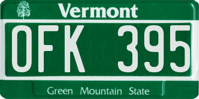 VT license plate OFK395