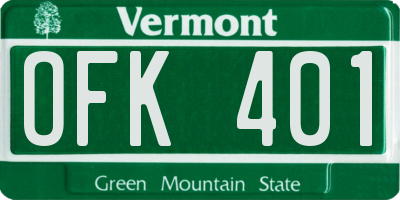 VT license plate OFK401
