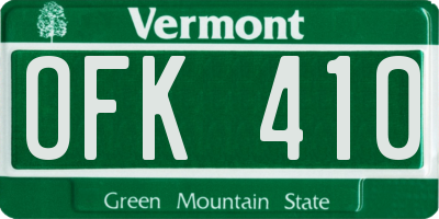 VT license plate OFK410