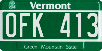 VT license plate OFK413