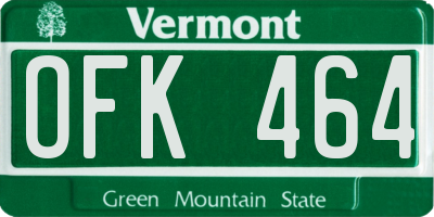 VT license plate OFK464