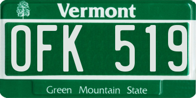 VT license plate OFK519