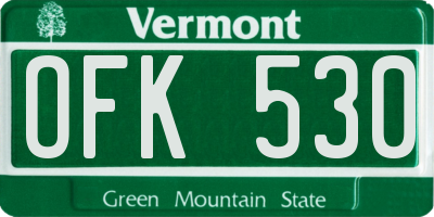 VT license plate OFK530