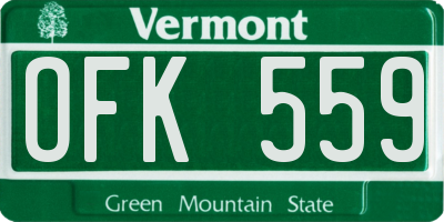 VT license plate OFK559