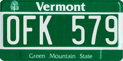 VT license plate OFK579