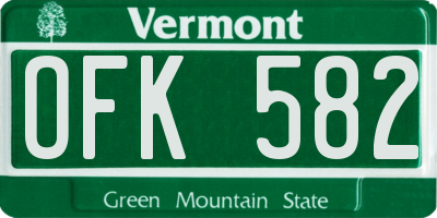 VT license plate OFK582