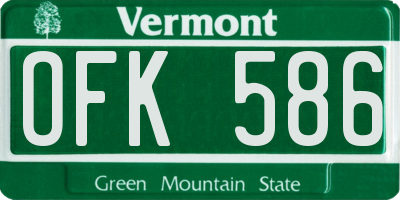 VT license plate OFK586