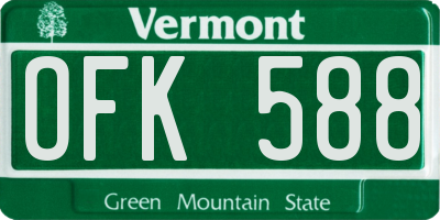 VT license plate OFK588