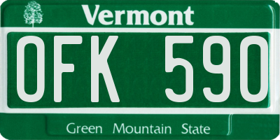 VT license plate OFK590