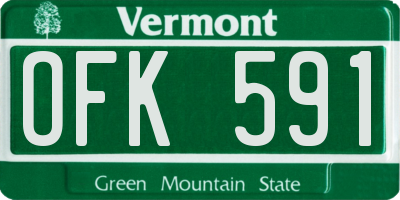 VT license plate OFK591