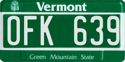 VT license plate OFK639
