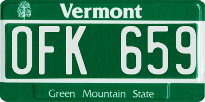 VT license plate OFK659
