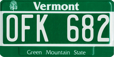 VT license plate OFK682