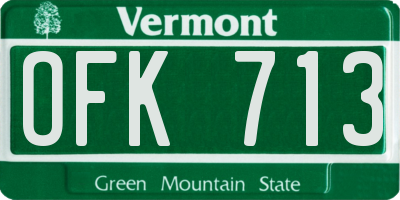 VT license plate OFK713