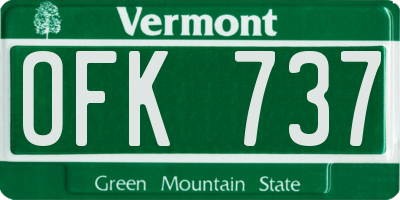 VT license plate OFK737