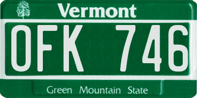 VT license plate OFK746