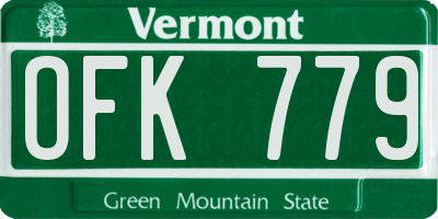 VT license plate OFK779