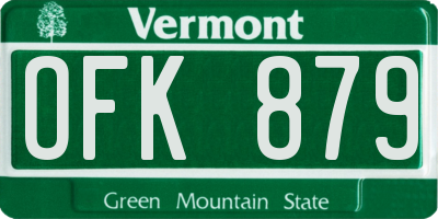 VT license plate OFK879