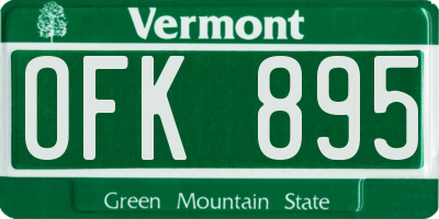 VT license plate OFK895