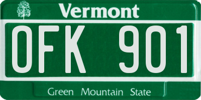 VT license plate OFK901