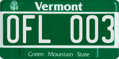 VT license plate OFL003