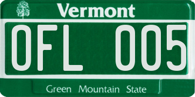 VT license plate OFL005