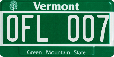VT license plate OFL007