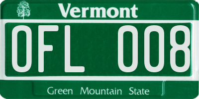 VT license plate OFL008