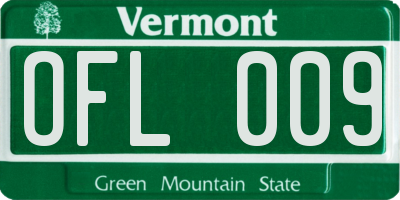 VT license plate OFL009